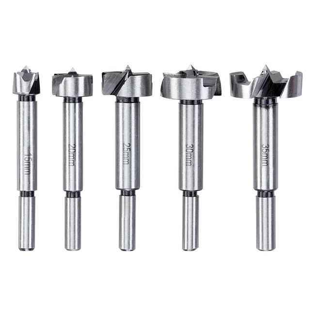 Set punte forstner 5 pezzi 1535 mm legno gambo tornito - kwb 706090