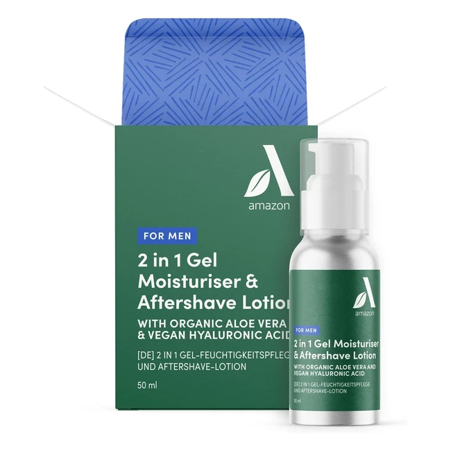 Amazon Aware Herren 2-in-1 Gel Feuchtigkeitscreme und Aftershave Lotion mit Bio-Aloe Vera und Hyaluronsäure 50 ml