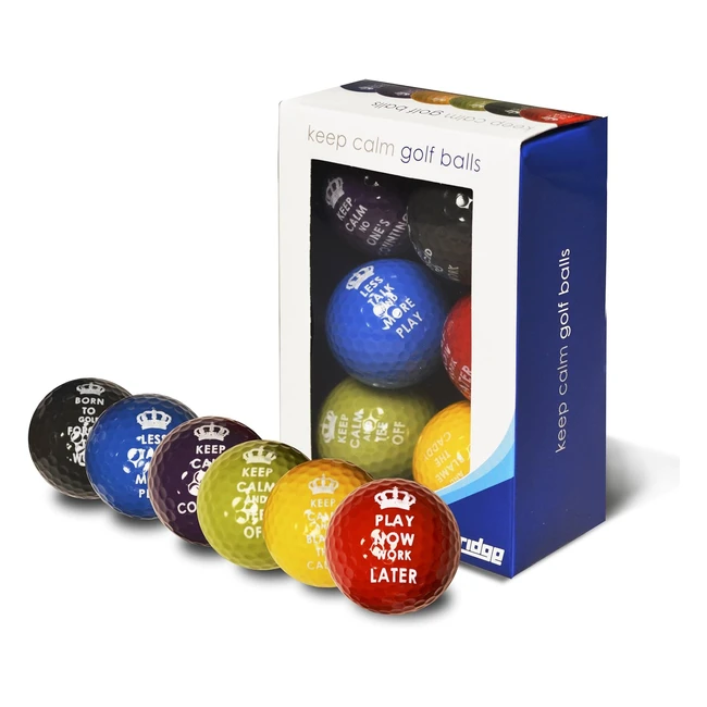 Palline da Golf Longridge Keep Calm Novità - Confezione 6 Varie - Ref.12345 - Resistenza e Precisione