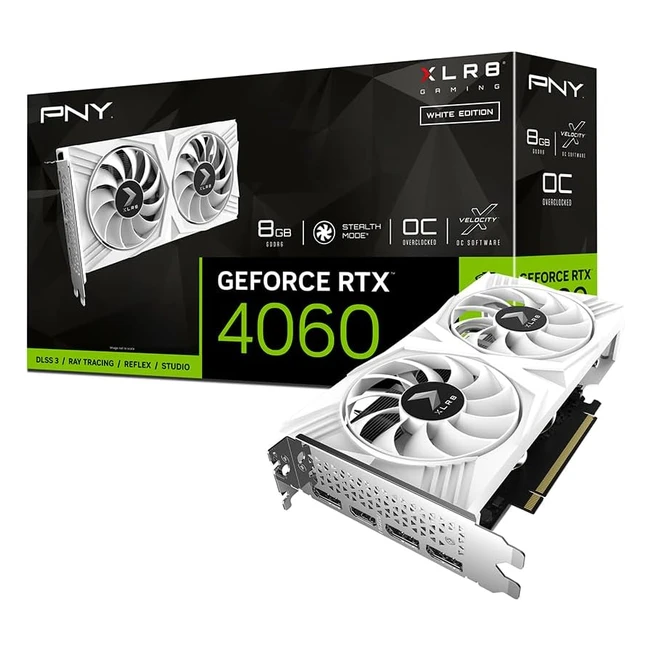 Carte Graphique GeForce RTX 4060 8GB XLR8 Gaming Verto Dual Fan OC White Edition DLSS 3