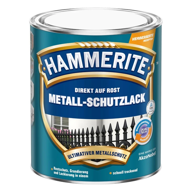 Hammerite Metallschutzlack Schwarz 750ml Rostschutz UV-bestndig