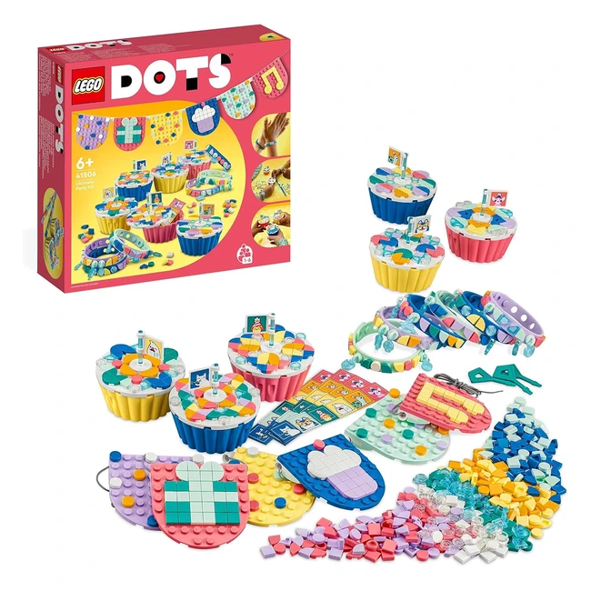LEGO 41806 Dots Ultimate Party Kit - Creative Crafts Gifts for Girls and Boys - Toy Cupcakes Bracelets Bunting