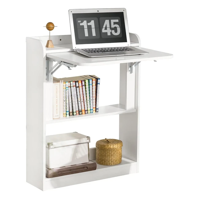 Bureau Pliant SoBuy FWT92W - Table d'Ordinateur Multifonctionnelle 64x58x82cm