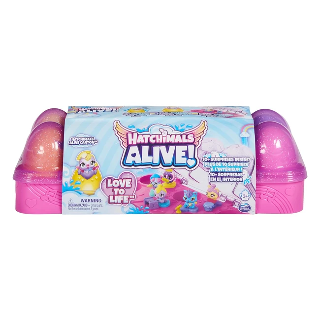 Hatchimals Alive Egg Carton Toy - Self-Hatching Eggs 5 Mini Figures 11 Accesso