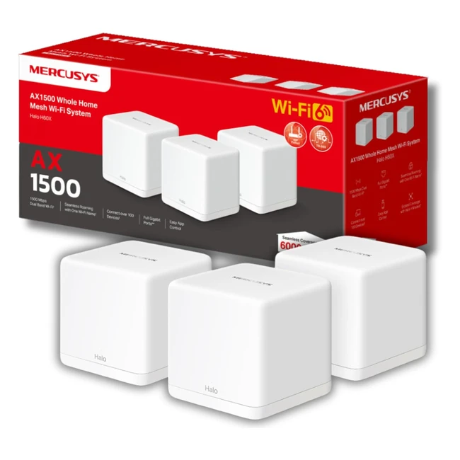 Mercusys AX1500 Whole Home Mesh WiFi 6 System - Connect up to 100 Devices - Easy App Control