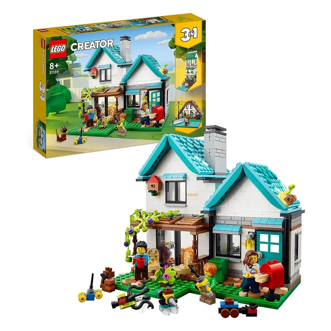 LEGO 31139 Creator 3 in 1 Cosy House Toy Set - Model Building Kit with Family Mi
