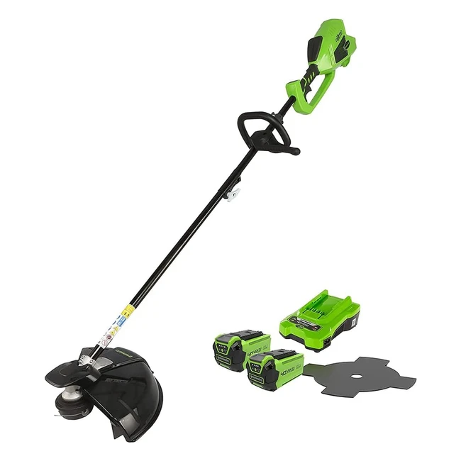 Greenworks GD40BCK2X - Débroussailleuse Batterie 40V Moteur Sans Balai Harnais Réglable
