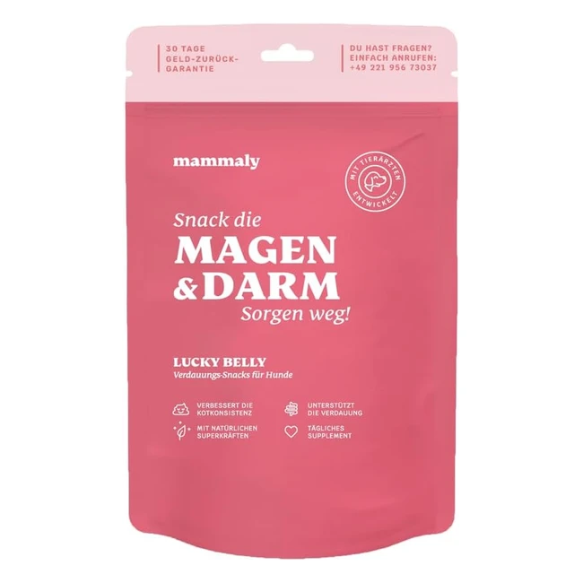 Mammaly Lucky Belly Hundesnacks  Frderung der Darmgesundheit  110g Beutel