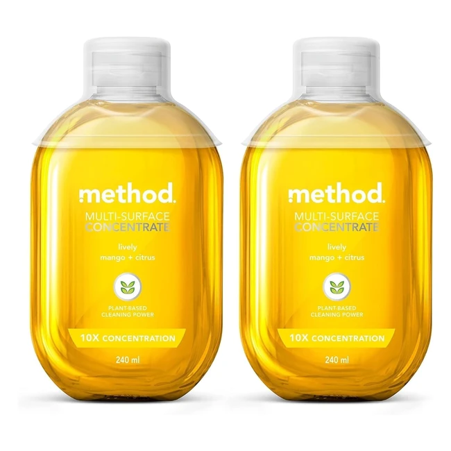 Method Multi Surface Cleaner Concentrate Lively Mango Citrus 2x 240ml Pack of 2