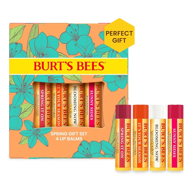 Set Balsamo Labbra Burts Bees Melograno Cocco Pera Cocomero Mandarino Dolce 4x42