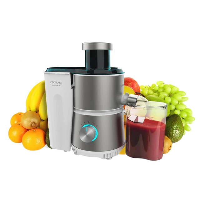 Centrifugeuse JuiceFresh 400 Titan Blanc 400W Vitesse 20000 tr/min Réservoir de Pulpe 1L 2 Vitesses Disque Titane Bol Jus 350ml