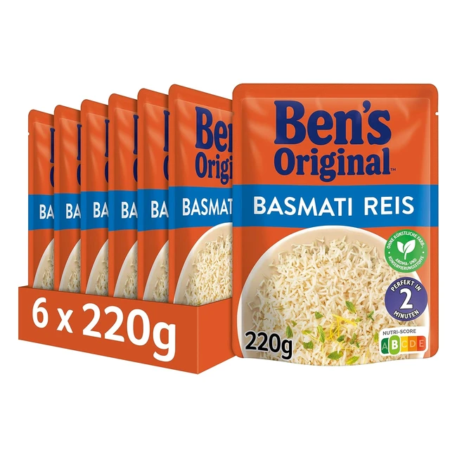 Bens Original Express Basmati Reis 6er Pack 6 x 220g - Schnelle Zubereitung