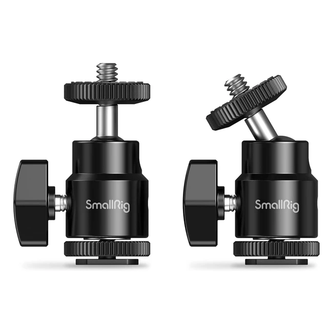 SmallRig Ball Head Mount 2059 Paquete de 2 - Adaptador Cold Shoe - Cámara DSLR GoPro