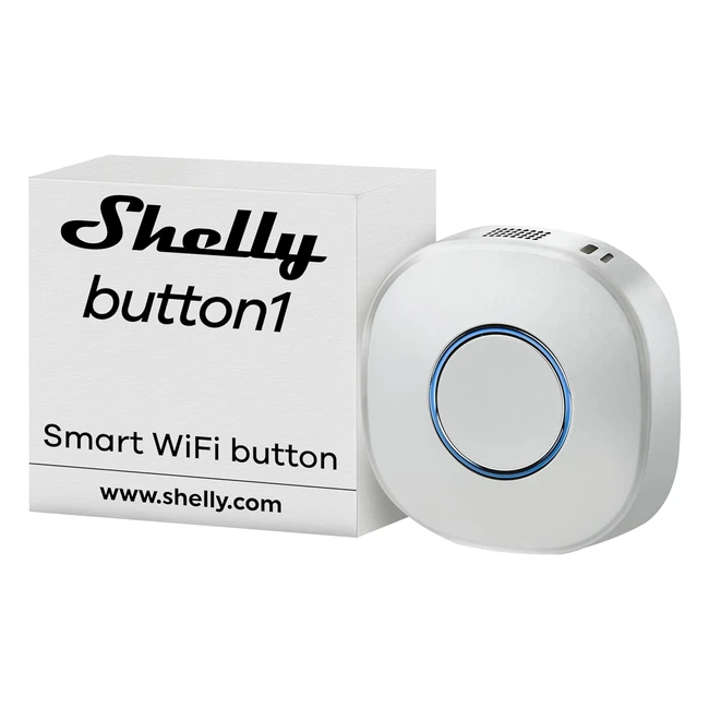Shelly Button1 Wifi Botón Smart Blanco - Automatización de Hogar - iOS Android App - Indicación LED