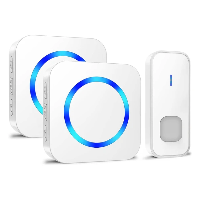 Timbre inalámbrico exterior enchufable IP55 con flash LED 5 niveles de volumen ajustable