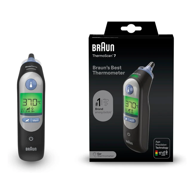 Braun Thermoscan 7 Ohrthermometer Schwarz - Age Precisiontechnologie - Digitales