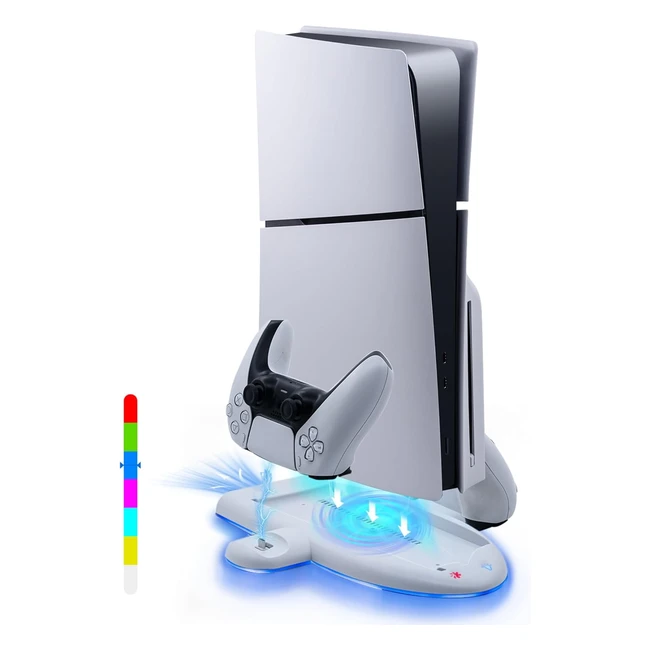 Station de refroidissement PS5 Slim Charge 3 vitesses RVB Double chargeur manette PlayStation 5 Slim