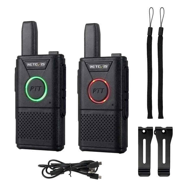 Retevis RT618 Walkie Talkie PMR446 Ricetrasmittente Portatile Ricaricabile Ultra