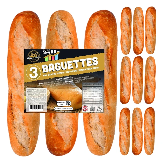 Pack 12 Baguettes Pan Siempretierno 110 grs - Ideal para cualquier momento