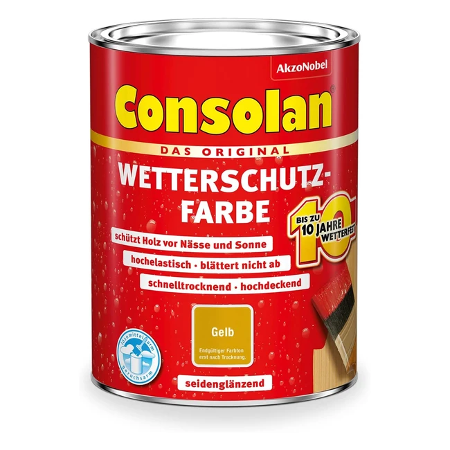 Consolan Wetterschutzfarbe 075ml Gelb - Extrem elastisch, hohe Deckkraft