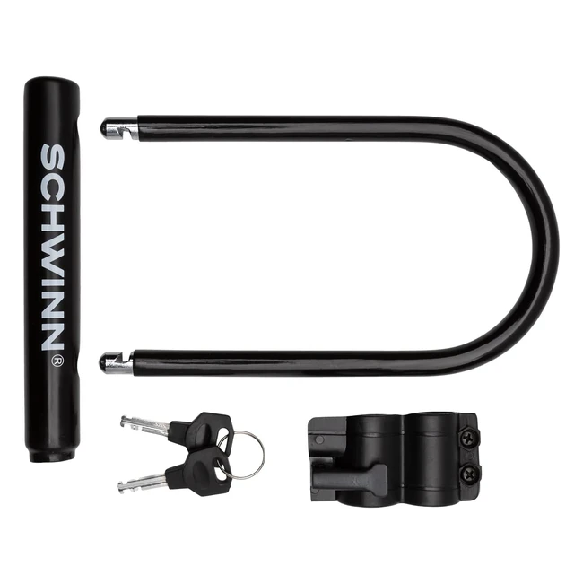 Lucchetto Antifurto per Bici Schwinn Livello 4 Barra a U Chiavi Nero
