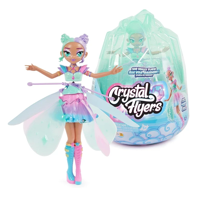 Hatchimals Crystal Flyers Magical Flying Toy - LED Lights - Pastel Dress - Ages 5+