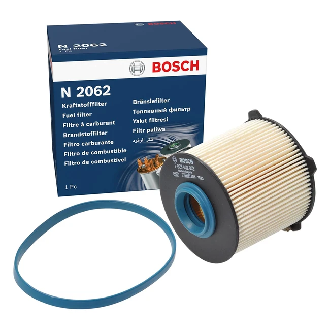 Filtre Diesel Bosch N2062 - Résiste à la chaleur, pression et liquides - Haute efficacité de filtration