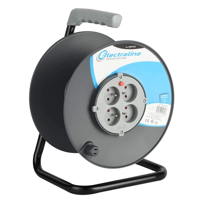 Enrouleur Electraline 2085912UI pour Bricolage - Capacité 50m - Disjoncteur Thermique