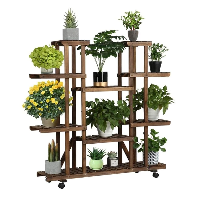 Yaheetech Blumenregal 6 Ebenen mit Rdern fr Balkon  Garten - 40kg Traglast