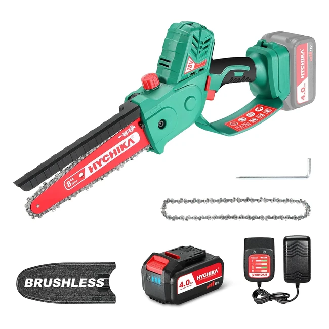 Motosierra Batería Hychika 8 Brushless - Potente y Duradera - 40Ah Batería - 2 Cadenas