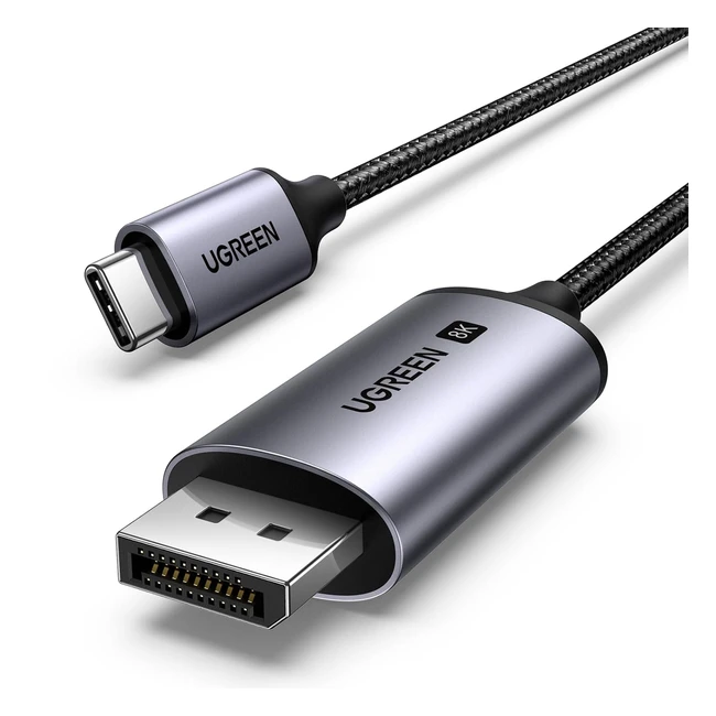 UGREEN Câble USB C vers DisplayPort 14 8K 60Hz 4K 240Hz 32.4Gbps - Thunderbolt 4.3 - Macbook M3 M2 iPad Pro iPhone 15 Plus Pro Max Galaxy S24 S23 Tab S9 Surface 2m
