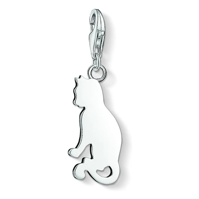 Thomas Sabo Damen Charmanhänger Katze Charm Club 925 Sterling Silber 133700112 - Trendiger Anhänger für Katzenliebhaber