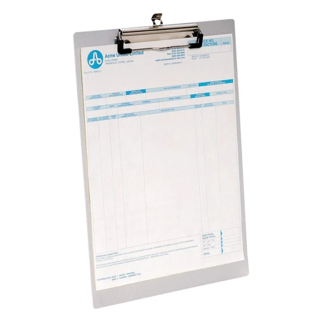 Tablilla de Sujeción de Aluminio A4 - Westcott E17001-00 - Pinza de Resorte