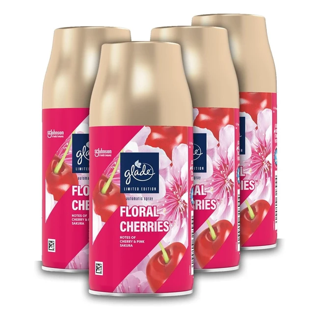 Glade Automatic Air Freshener Refills Floral Cherries Pack of 4 4 x 269ml