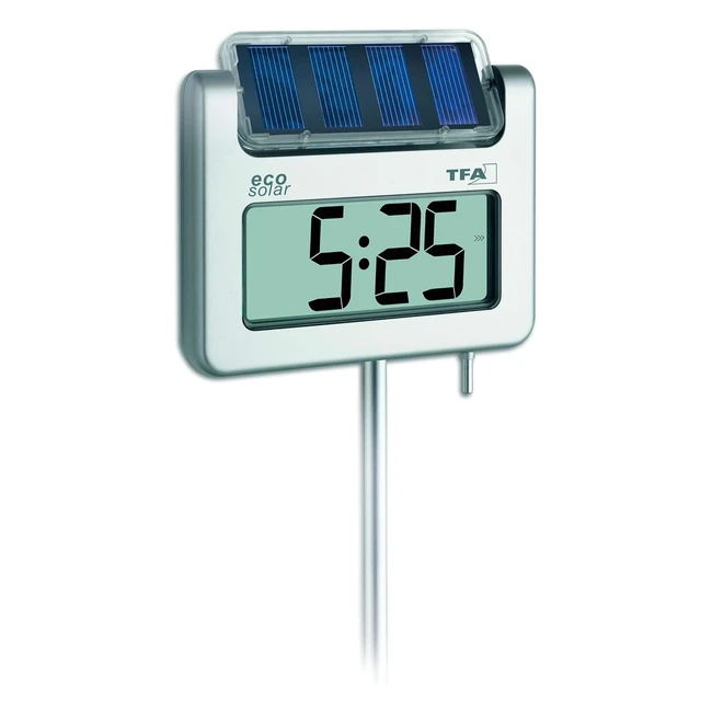 Termometro Solare Digitale da Giardino TFA Dostmann Avenue - Argento