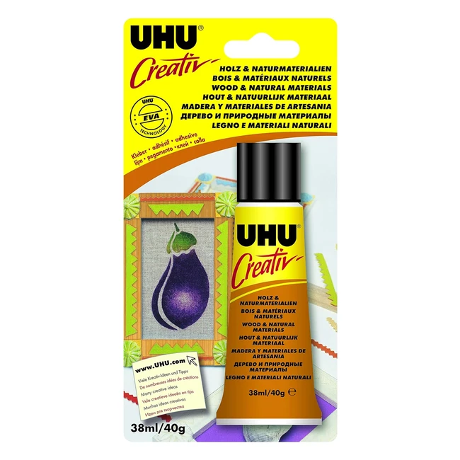 UHU Spezialkleber Creativ für Holz & Naturmaterialien, schnell abbindend, lösemittelfrei, transparent 38 ml