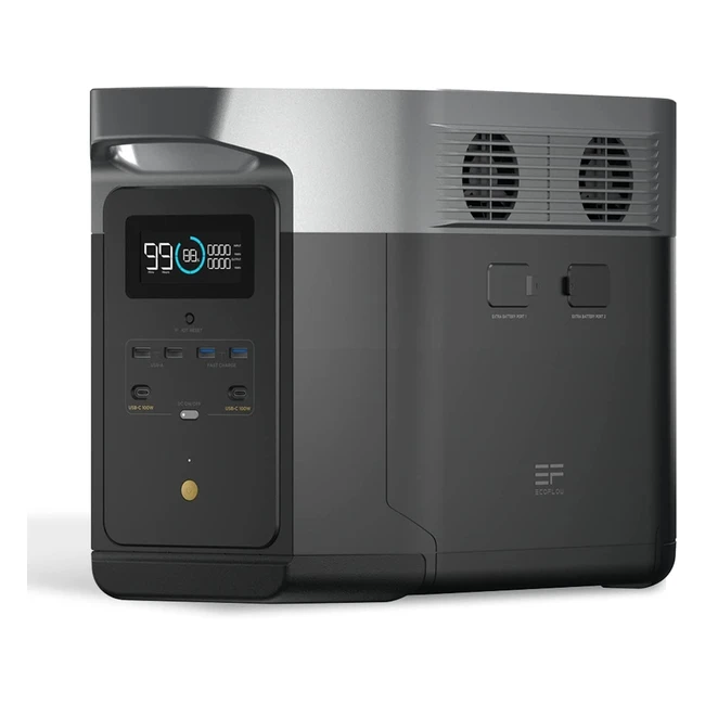 EcoFlow Portable Power Station Delta Max 1600 1612 Wh - Mobile Power Storage - Solar Generator - 4 x 2000 W - 4600 W Surge - AC Sockets