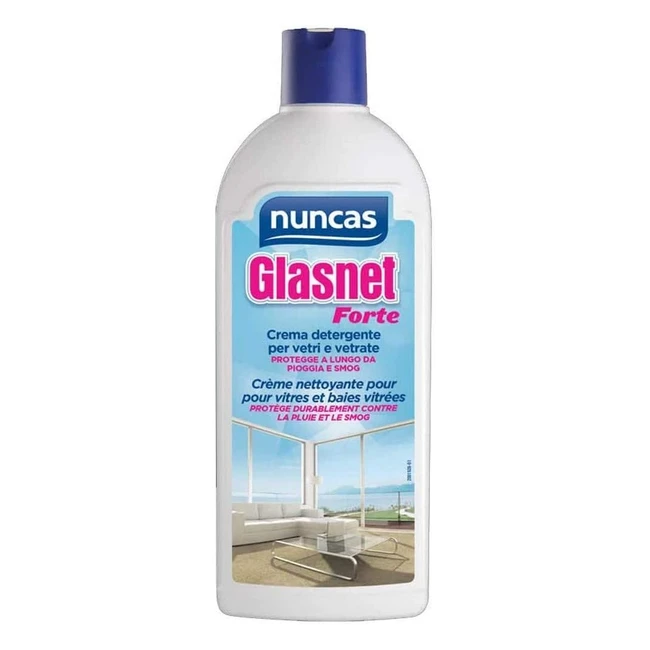 Nuncas Glasnet Crema Detergente Grandi Vetri e Vetrata Forte 500ml - Pulisce e P