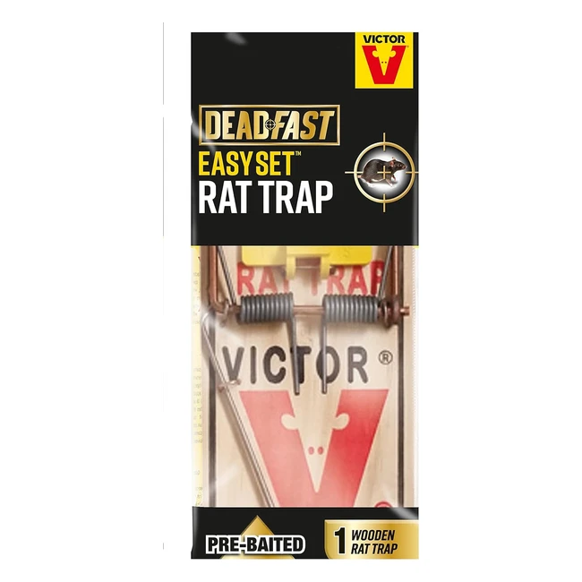 Victor 20300402 Deadfast Easy Set Rat Trap Wooden - Fast Snap Action