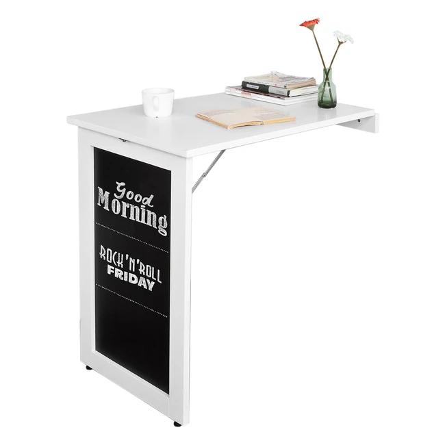 Table Murale Pliable SoBuy FWT20W - Bureau Rabattable - 50L x 75L x 76H cm
