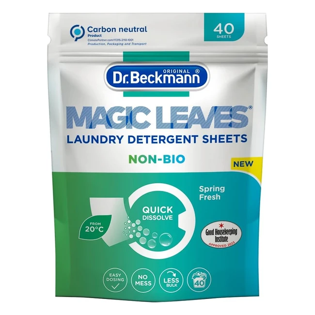 Dr Beckmann Magic Leaves Laundry Detergent Sheets Non-Bio - Convenient  Predos