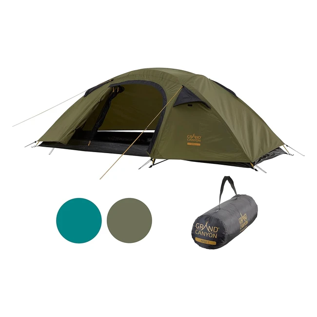 Grand Canyon Apex 1 Zelt für 12 Personen, ultraleicht, wasserdicht, kleines Packmaß, Trekking, Camping, Outdoor, blau oder olivgrün