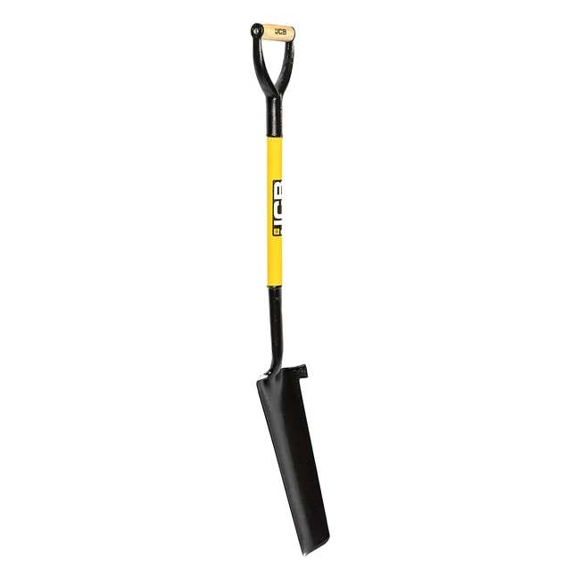JCB Professional Solid Forged Grafting Spade - Newcastle Style - Drain Master - Long Handle Site and Gardening Tools