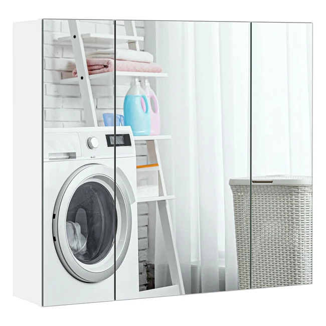 Yaheetech Spiegelschrank Badezimmerschrank 705 15 605 cm Wei