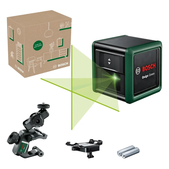 Bosch Cross Line Laser Quigo Green MM 2 - Better Visibility & Recycled Plastic