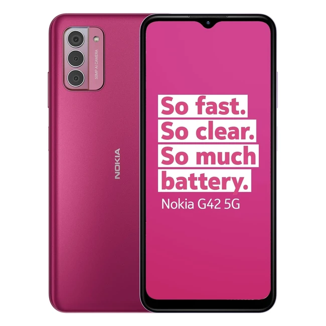 Nokia G42 5G Smartphone | 50MP AI Camera | 6GB128GB Storage | 3-Day Battery Life | Android 13 | OZO 3D Audio | Dual Sim