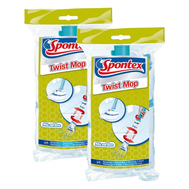 Spontex 2 Panni Microfibra Ricambio Twist Mop - Efficace e Igienico