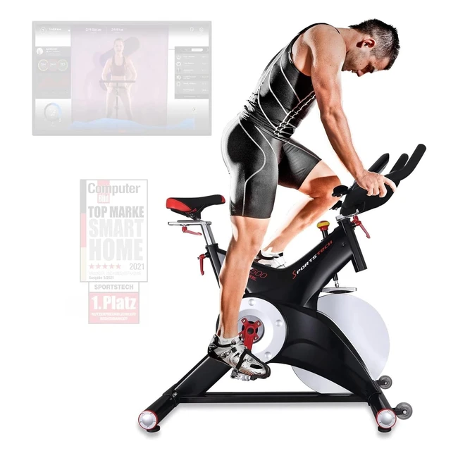 Sportstech SX500 Premium Ergometer Heimtrainer mit 25 kg Schwungrad & Multiplayer-App