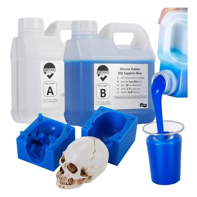 BBdino Silicone Mould Making Kit Liquid Silicone 30A 11 by Volume - Resin Jewelr