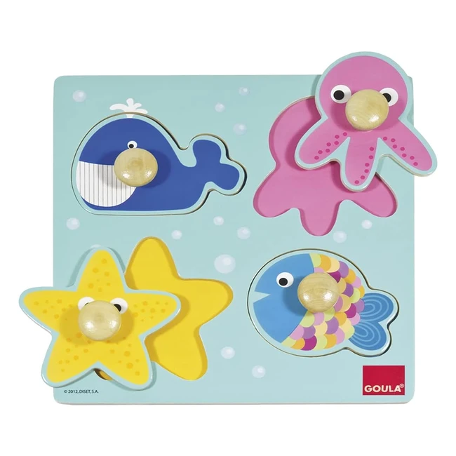 Puzzle Mare Goula 53117 - 4 Pezzi - 22x22 cm - Gioco Educativo